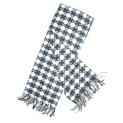 Houndstooth Throw - Grey & White mackenzie-childs Panama 0