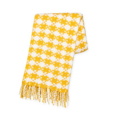 Houndstooth Throw - Yellow and White mackenzie-childs Panama 0