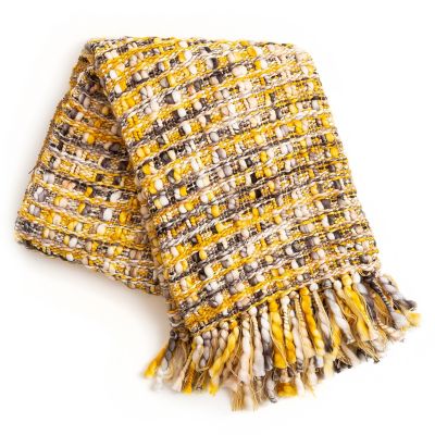 Golden Yellow Basket Weave Throw mackenzie-childs Panama 0