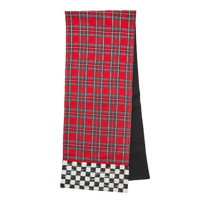 Red Tartan Check Table Runner mackenzie-childs Panama 0