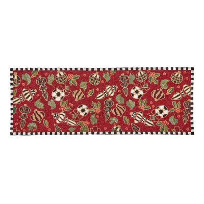 Deck the Halls Red Beaded Table Runner mackenzie-childs Panama 0