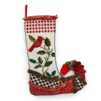 Christmas Cardinal Stocking mackenzie-childs Panama 0