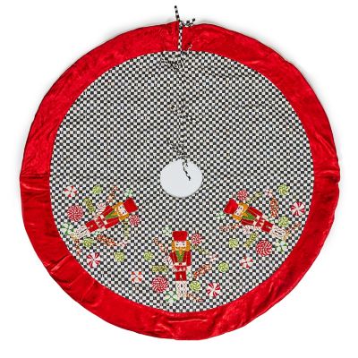 Courtly Check Holiday Nutcracker Tree Skirt mackenzie-childs Panama 0