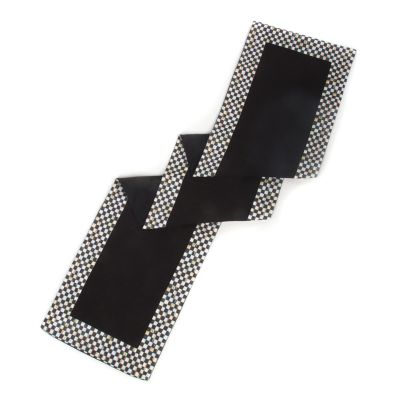 Courtly Check Black Table Runner mackenzie-childs Panama 0