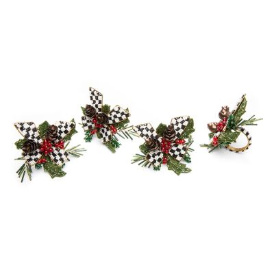 Holly Holiday Napkin Rings, Set of 4 mackenzie-childs Panama 0