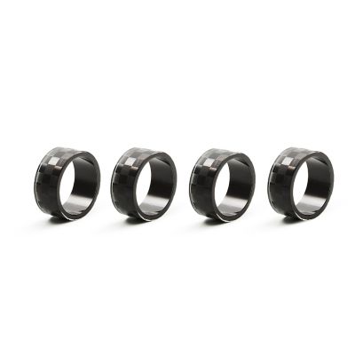 Black Check Napkin Rings, Set of 4 mackenzie-childs Panama 0