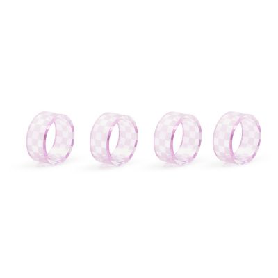 Lavender Check Napkin Rings, Set of 4 mackenzie-childs Panama 0