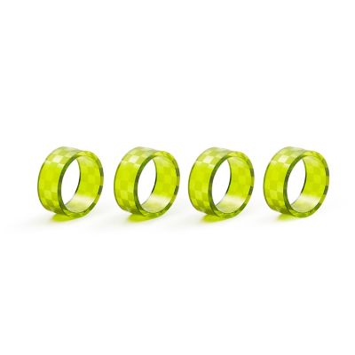 Green Check Napkin Rings, Set of 4 mackenzie-childs Panama 0