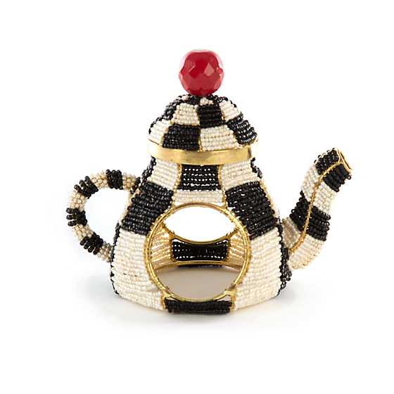 Tea Kettle Napkin Ring - Courtly Check image one