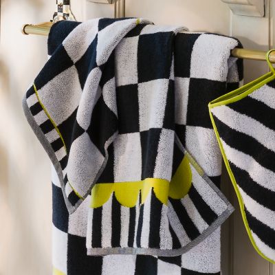 Black and White Buffalo Check Hand and Bath Towels 4 Sizes Made