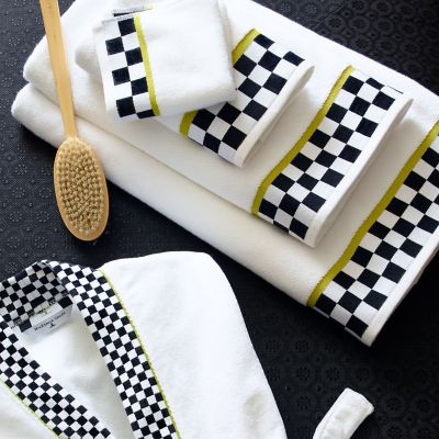 Black & White Check Bath Towel Image 2