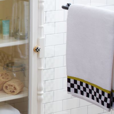 Black & White Check Bath Towel Image 4