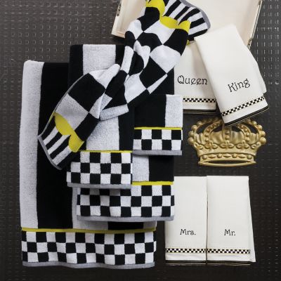 Black and White Checkered Hand Towel