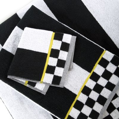 MacKenzie-Childs  Black & White Tartan Bath Towel