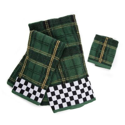 Madi-Cadi Luxurious Checkered Cotton Hand Towels Set of 5 - Soft