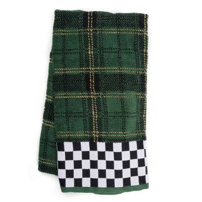 GREEN & TAN PLAID HAND TOWELS - Briar & Branch