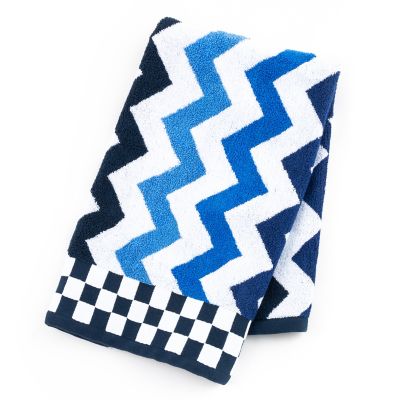 MacKenzie-Childs  Blue & White Zig Zag Dish Towels, Set of 3