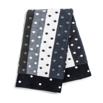 Ribbon & Dot Hand Towel - Grey mackenzie-childs Panama 0