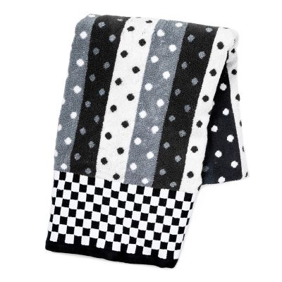 Ribbon & Dot Bath Towel - Grey mackenzie-childs Panama 0