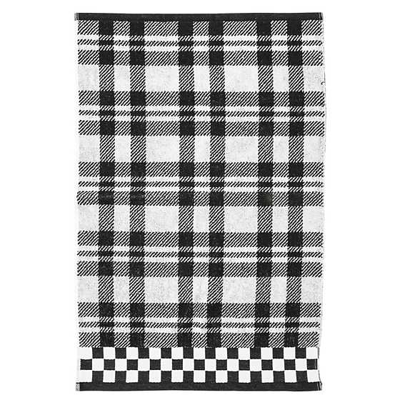 Black  &  White Tartan Towel - Hand Towel image three