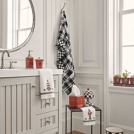 Black  &  White Tartan Towel - Bath Towel image three
