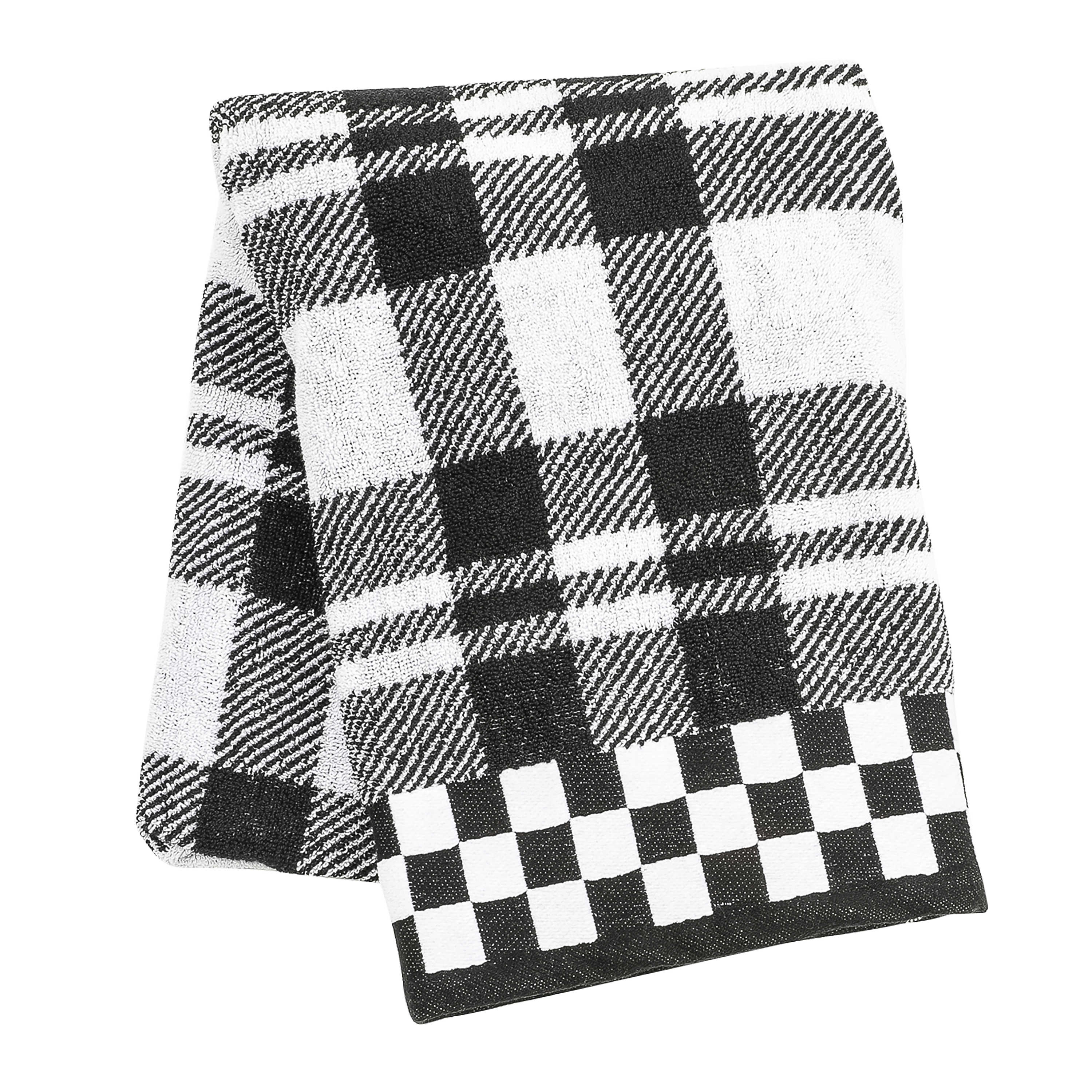 Black & White Tartan Bath Towel mackenzie-childs Panama 0