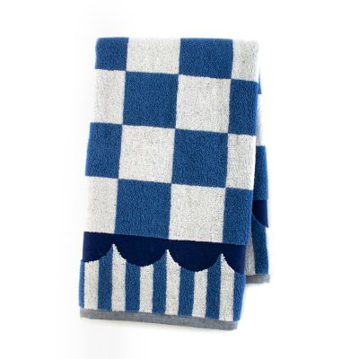 MacKenzie-Childs  Black & White Tartan Bath Towel