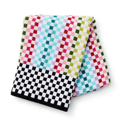 Rainbow Micro Check Bath Towel mackenzie-childs Panama 0