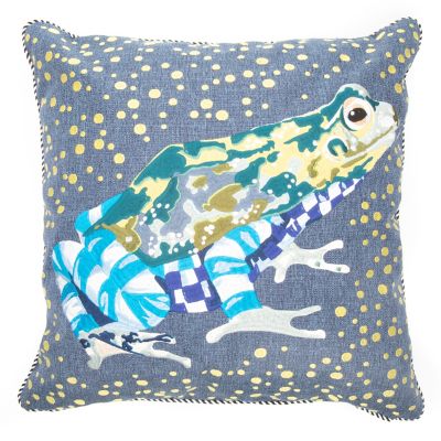 Boathouse Frog Outdoor Pillow mackenzie-childs Panama 0