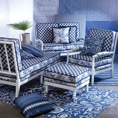 Indigo blue accent store pillows