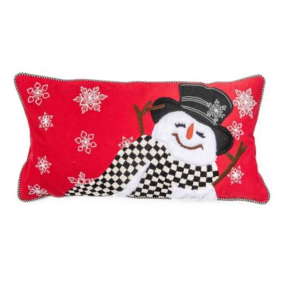 Top Hat Snowman Lumbar Pillow mackenzie-childs Panama 0