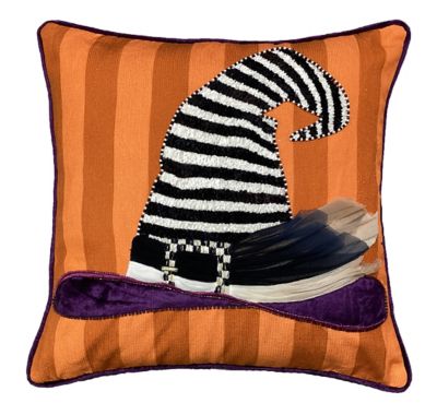 Spellbound Witch Hat Throw Pillow mackenzie-childs Panama 0