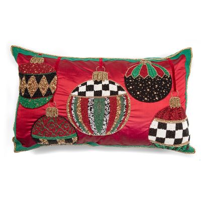 Deck the Halls Lumbar Pillow - Red mackenzie-childs Panama 0