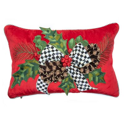 MacKenzie Childs Holly Holiday Lumbar Pillow