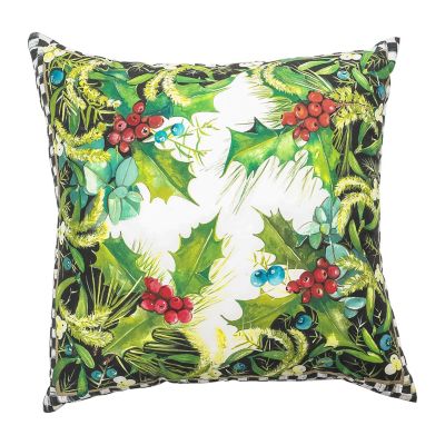 Holly Check Throw Pillow mackenzie-childs Panama 0