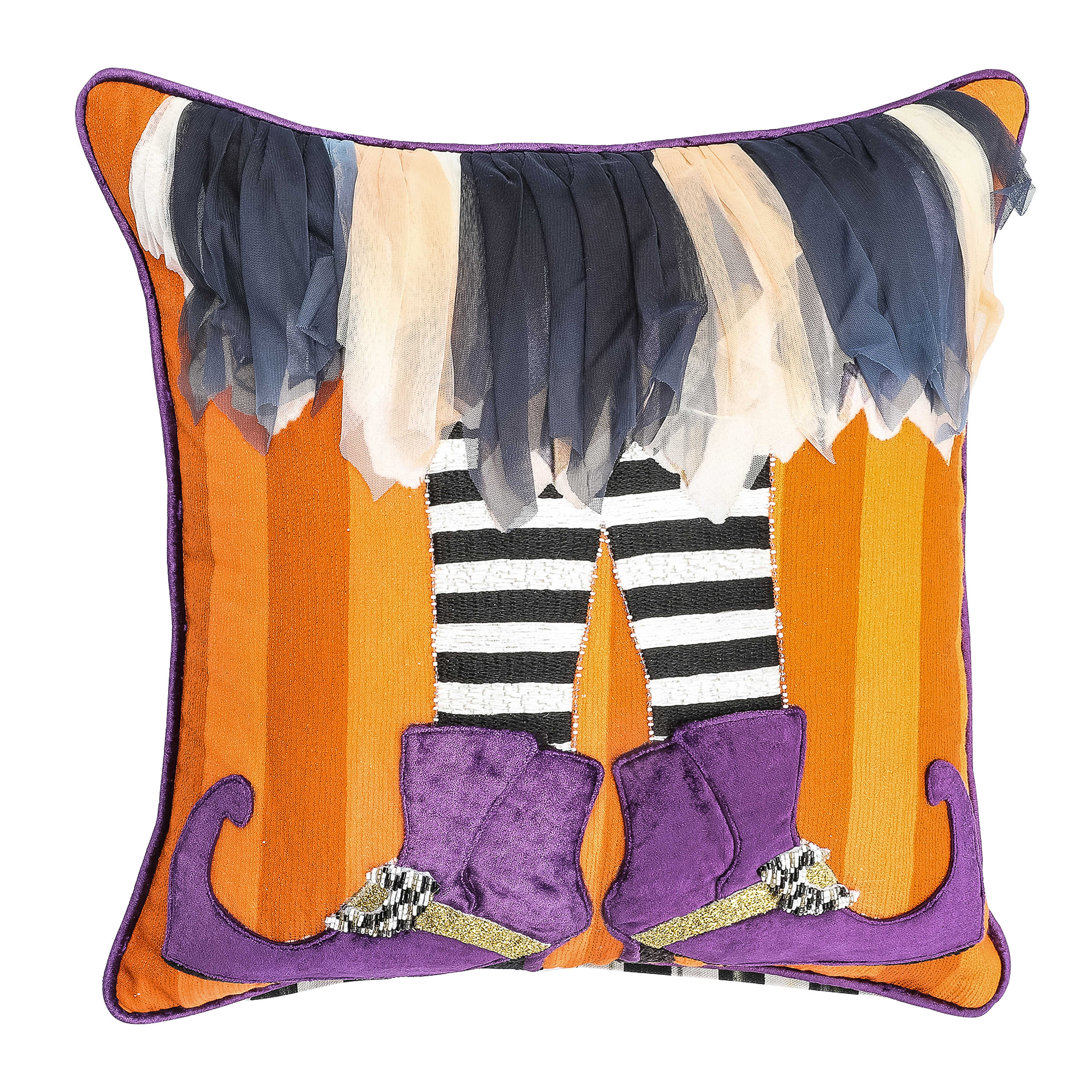 Witch's Boots Throw Pillow mackenzie-childs Panama 0