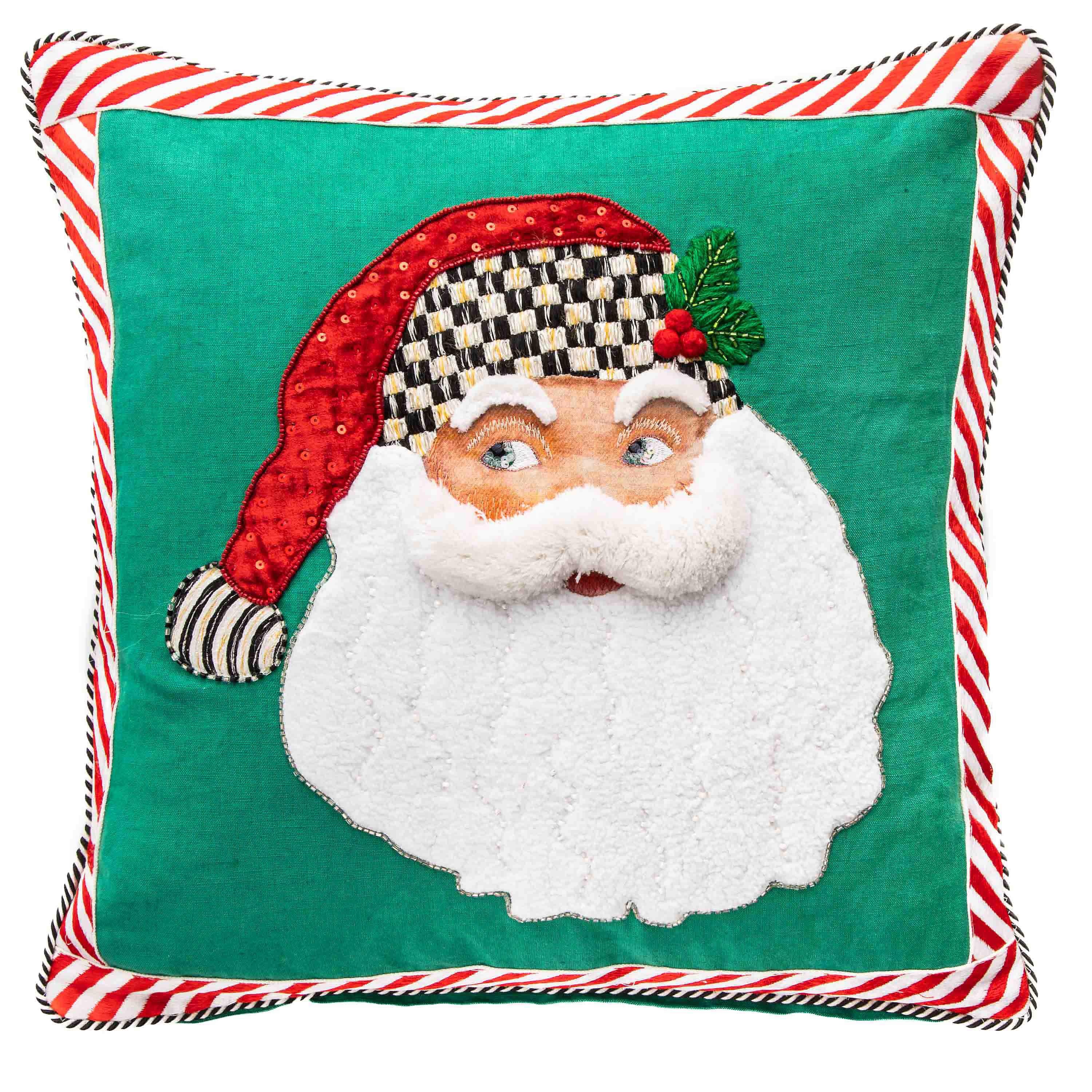 Retro Santa Throw Pillow mackenzie-childs Panama 0