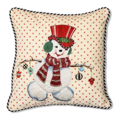 Kitschy Snowman Throw Pillow mackenzie-childs Panama 0