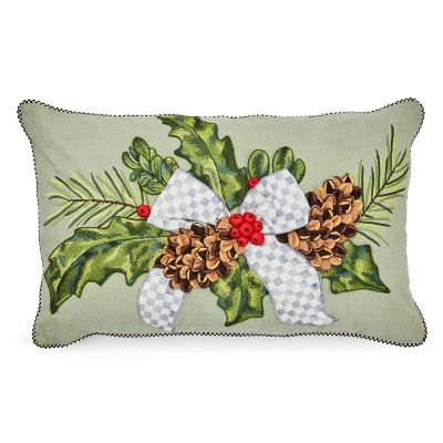 Farmhouse Holly Holiday Lumbar Pillow mackenzie-childs Panama 0