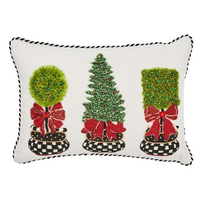 Holiday Topiary Beaded Lumbar Pillow mackenzie-childs Panama 0