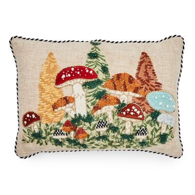 Mushroom Embellished Lumbar Pillow mackenzie-childs Panama 0