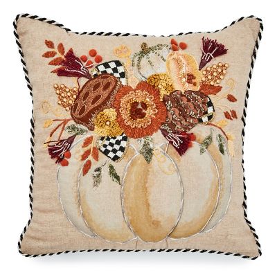 Autumn Frost Beaded Pumpkin Throw Pillow mackenzie-childs Panama 0