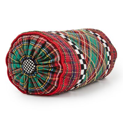 Tartan Beaded Bolster Pillow mackenzie-childs Panama 0