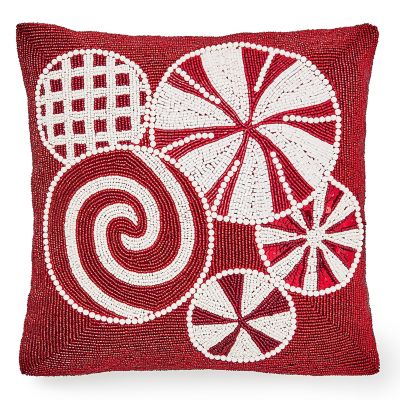 Peppermint Beaded Throw Pillow mackenzie-childs Panama 0