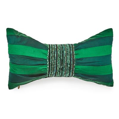 Emerald Bow Throw Pillow mackenzie-childs Panama 0