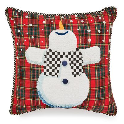 Dancing Snowman Throw Pillow mackenzie-childs Panama 0