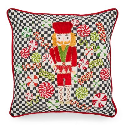 Courtly Check Nutcracker Throw Pillow mackenzie-childs Panama 0