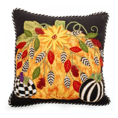 Harvest Pumpkin Throw Pillow mackenzie-childs Panama 0