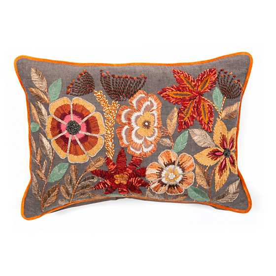 Autumn Flowers Lumbar Pillow
