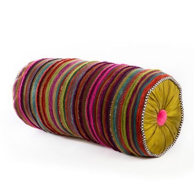 Paradise Stripe Bolster Pillow mackenzie-childs Panama 0